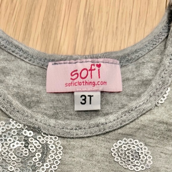 Sofi Clothing Toddler Girl's Sequins Sleeveless Jersey Dress Gray Silver 3T - Picture 8 of 11